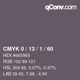 Color code: CMYK 0 / 13 / 1 / 60 | qconv.com