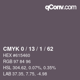 カラーコード: CMYK 0 / 13 / 1 / 62 | qconv.com