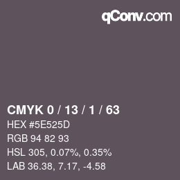 Color code: CMYK 0 / 13 / 1 / 63 | qconv.com