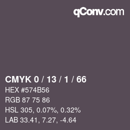 カラーコード: CMYK 0 / 13 / 1 / 66 | qconv.com