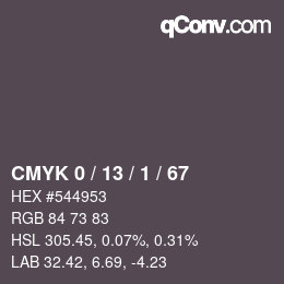 Color code: CMYK 0 / 13 / 1 / 67 | qconv.com