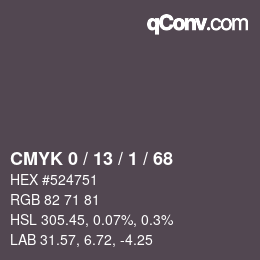 Color code: CMYK 0 / 13 / 1 / 68 | qconv.com