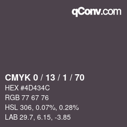 Color code: CMYK 0 / 13 / 1 / 70 | qconv.com
