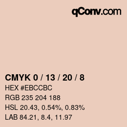 カラーコード: CMYK 0 / 13 / 20 / 8 | qconv.com