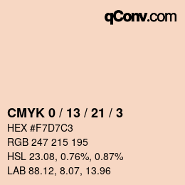颜色代码: CMYK 0 / 13 / 21 / 3 | qconv.com