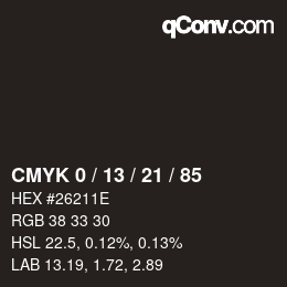 Color code: CMYK 0 / 13 / 21 / 85 | qconv.com