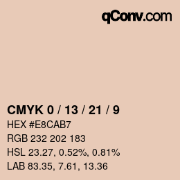 颜色代码: CMYK 0 / 13 / 21 / 9 | qconv.com