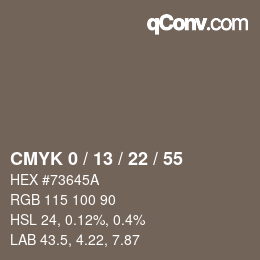 Color code: CMYK 0 / 13 / 22 / 55 | qconv.com