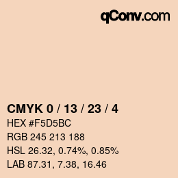 カラーコード: CMYK 0 / 13 / 23 / 4 | qconv.com