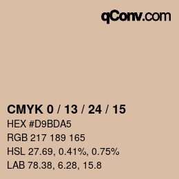 カラーコード: CMYK 0 / 13 / 24 / 15 | qconv.com