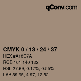 カラーコード: CMYK 0 / 13 / 24 / 37 | qconv.com