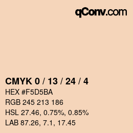 カラーコード: CMYK 0 / 13 / 24 / 4 | qconv.com