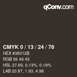 颜色代码: CMYK 0 / 13 / 24 / 78 | qconv.com