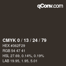 Color code: CMYK 0 / 13 / 24 / 79 | qconv.com