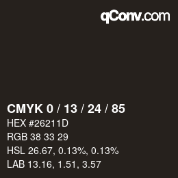 Color code: CMYK 0 / 13 / 24 / 85 | qconv.com