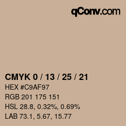 カラーコード: CMYK 0 / 13 / 25 / 21 | qconv.com