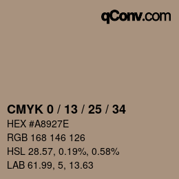 カラーコード: CMYK 0 / 13 / 25 / 34 | qconv.com