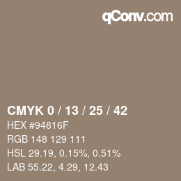 Color code: CMYK 0 / 13 / 25 / 42 | qconv.com