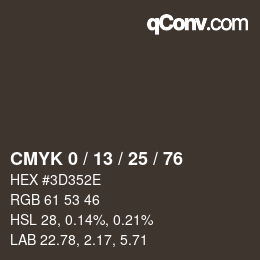 颜色代码: CMYK 0 / 13 / 25 / 76 | qconv.com