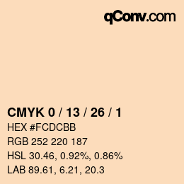 カラーコード: CMYK 0 / 13 / 26 / 1 | qconv.com