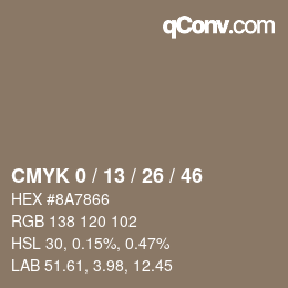 Color code: CMYK 0 / 13 / 26 / 46 | qconv.com