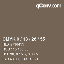 Color code: CMYK 0 / 13 / 26 / 55 | qconv.com