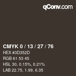 Color code: CMYK 0 / 13 / 27 / 76 | qconv.com