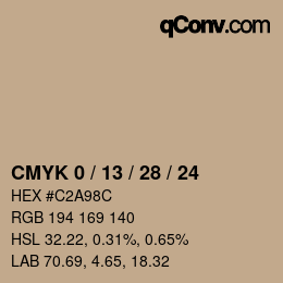 Color code: CMYK 0 / 13 / 28 / 24 | qconv.com