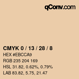カラーコード: CMYK 0 / 13 / 28 / 8 | qconv.com