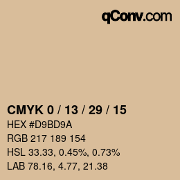 Color code: CMYK 0 / 13 / 29 / 15 | qconv.com