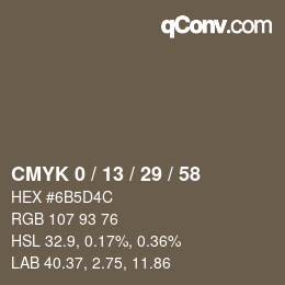 Color code: CMYK 0 / 13 / 29 / 58 | qconv.com