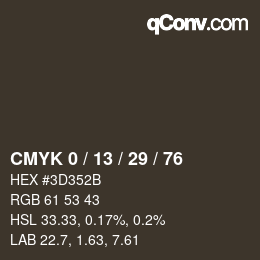 Color code: CMYK 0 / 13 / 29 / 76 | qconv.com