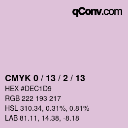 颜色代码: CMYK 0 / 13 / 2 / 13 | qconv.com