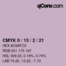 カラーコード: CMYK 0 / 13 / 2 / 21 | qconv.com