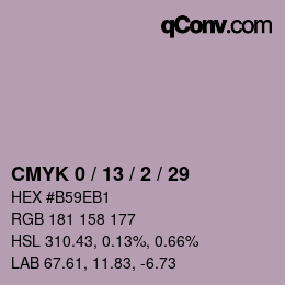 颜色代码: CMYK 0 / 13 / 2 / 29 | qconv.com