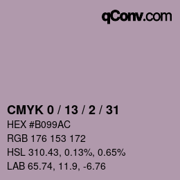 颜色代码: CMYK 0 / 13 / 2 / 31 | qconv.com