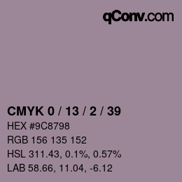 Color code: CMYK 0 / 13 / 2 / 39 | qconv.com