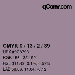 Color code: CMYK 0 / 13 / 2 / 39 | qconv.com