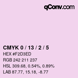 カラーコード: CMYK 0 / 13 / 2 / 5 | qconv.com