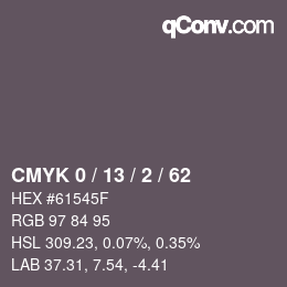 Color code: CMYK 0 / 13 / 2 / 62 | qconv.com