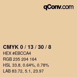 カラーコード: CMYK 0 / 13 / 30 / 8 | qconv.com