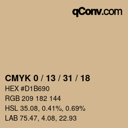 Color code: CMYK 0 / 13 / 31 / 18 | qconv.com