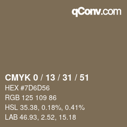 Color code: CMYK 0 / 13 / 31 / 51 | qconv.com