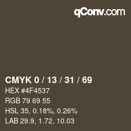 Color code: CMYK 0 / 13 / 31 / 69 | qconv.com