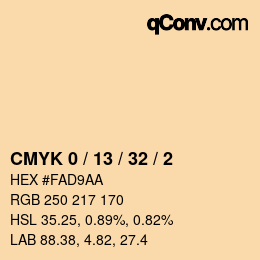 Color code: CMYK 0 / 13 / 32 / 2 | qconv.com