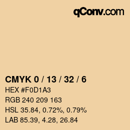 颜色代码: CMYK 0 / 13 / 32 / 6 | qconv.com