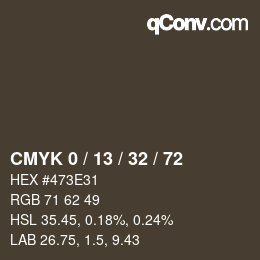 Color code: CMYK 0 / 13 / 32 / 72 | qconv.com