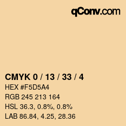 Color code: CMYK 0 / 13 / 33 / 4 | qconv.com