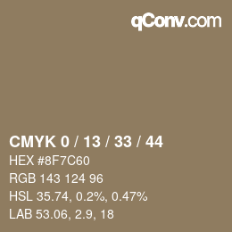 カラーコード: CMYK 0 / 13 / 33 / 44 | qconv.com