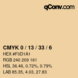 カラーコード: CMYK 0 / 13 / 33 / 6 | qconv.com